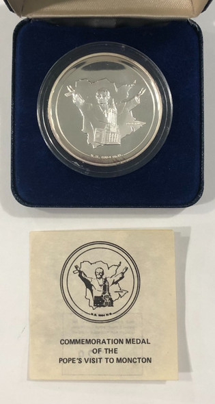 Pope John Paul II Jan Pawel II Visit to Moncton NB 1 oz Pure Silver Medal Pope John Paul II Jan Pawel II Visit to Moncton NB 1 oz Pure Silver Medal