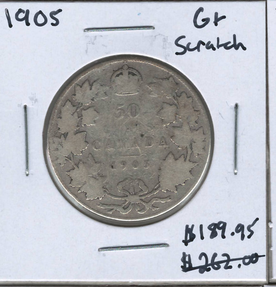 Canada: 1905 50 Cent G6 with Scratch Canada: 1905 50 Cent G6 with Scratch