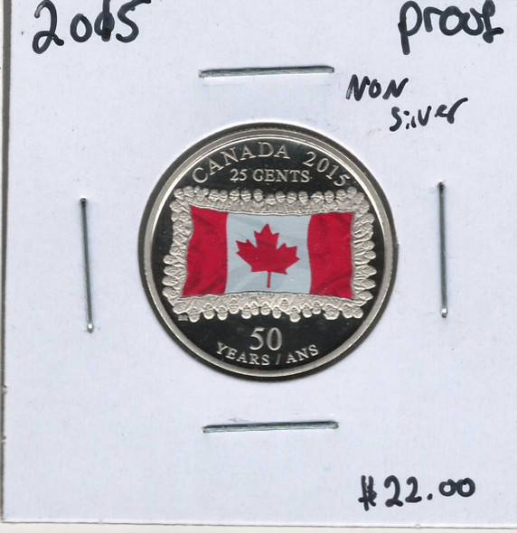 Canada: 2015 25 Cent Flag Proof Non-Silver