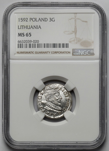 Poland: 1592 Trojak 3 Grosze Wilno Mint Lithuania Poland: 1592 Trojak 3 Grosze Wilno Mint Lithuania