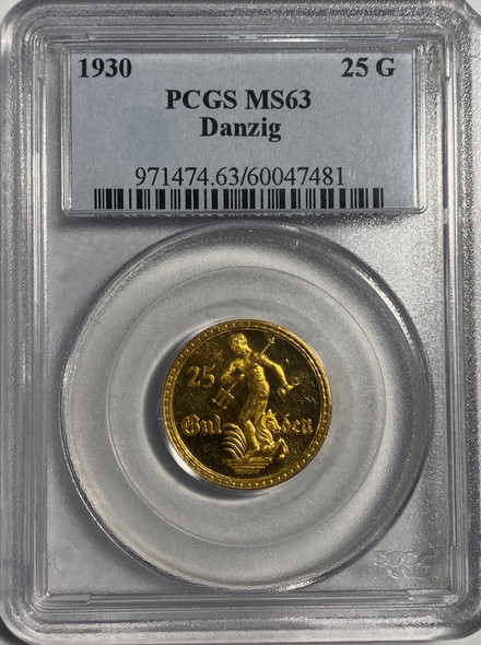 Poland: Free City of Danzig 1930 25 Gulden PCGS MS63 Poland: Free City of Danzig 1930 25 Gulden PCGS MS63