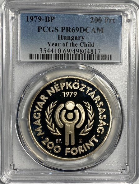 Hungary: 1979-BP 200 Forint Year of the Child PCGS PR67 DCAM Hungary: 1979-BP 200 Forint Year of the Child PCGS PR67 DCAM