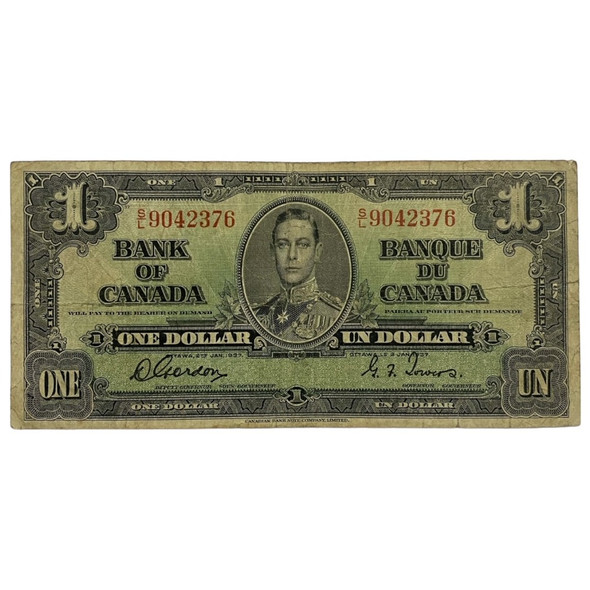 Canada: 1937 $1 Bank Of Canada Banknote Gordon-Towers Signature VG8 *We Pick* Canada: 1937 $1 Bank Of Canada Banknote Gordon-Towers Signature VG8 *We Pick*