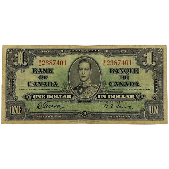 Canada: 1937 $1 Bank Of Canada Banknote Gordon-Towers Signature F12 *We Pick* Canada: 1937 $1 Bank Of Canada Banknote Gordon-Towers Signature F12 *We Pick*