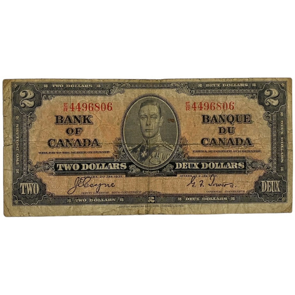 Canada: 1937 $2 Bank Of Canada Banknote Coyne-Towers Signature VG8 *We Pick* Canada: 1937 $2 Bank Of Canada Banknote Coyne-Towers Signature VG8 *We Pick*