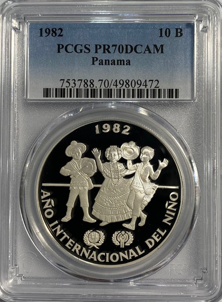 Panama: 1982 10 Balboas PCGS PR70DCAM Panama: 1982 10 Balboas PCGS PR70DCAM