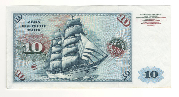Germany: 1960 10 Mark Banknote P-19 Germany: 1960 10 Mark Banknote P-19