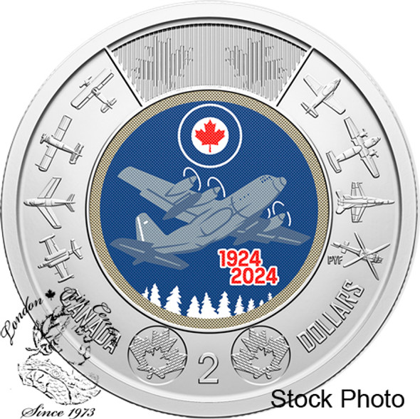 Canada: 2024 $2 Toonie 100th Anniversary of RCAF Coloured BU Canada: 2024 $2 Toonie 100th Anniversary of RCAF Coloured BU