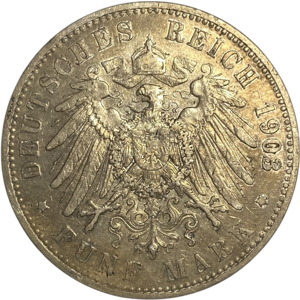 German States: Prussia: 1903A 5 Mark #2