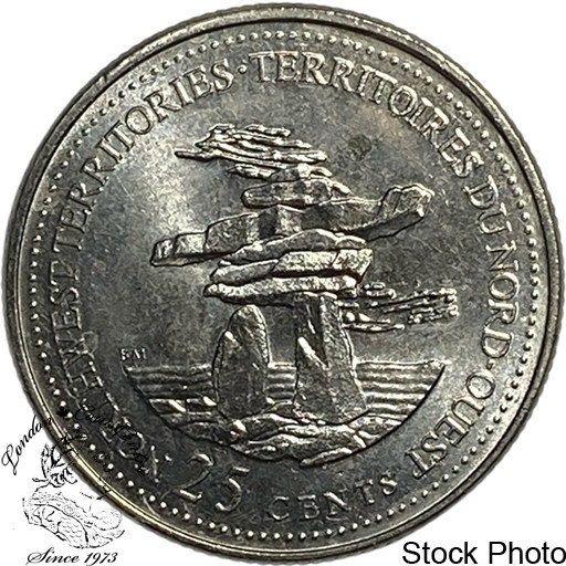 Canada: 1992 25 Cent Northwest Territories Die Rotation Error