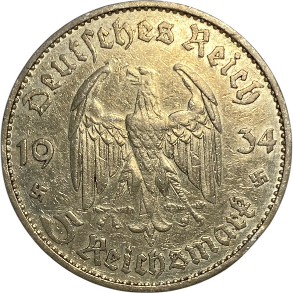 Germany: 1934-D 5 Mark #2