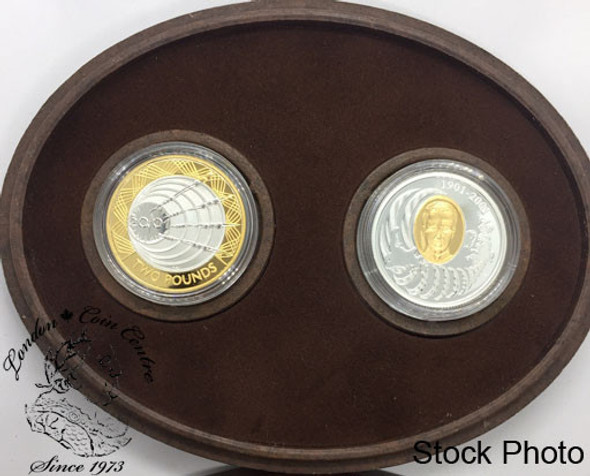 Canada: 2001 $5 Marconi 1st Wireless Trans-Atlantic Transmission 2 Silver Coin Set *Writing on Sleeve*