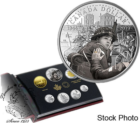 Canada: 2019 75th Anniversary of D-Day Special Edition Silver Dollar Proof Set. **Scuffed Sleeve**