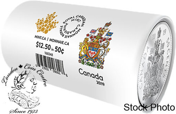 Canada: 2019 50 Cent Circulation Coin Roll**Date written on roll**
