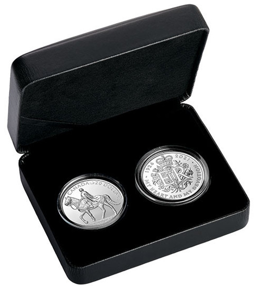 Canada, Great Britain: 2021 $20 A Royal Celebration Two Coin Pure Silver Set *Scuffed Box* Canada, Great Britain: 2021 $20 A Royal Celebration Two Coin Pure Silver Set *Scuffed Box*