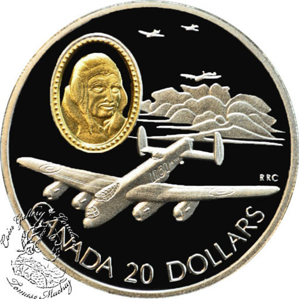Canada: 1990 $20 Avro Lancaster Aviation Coin 1-2*Missing COA Outside box has scuffs*