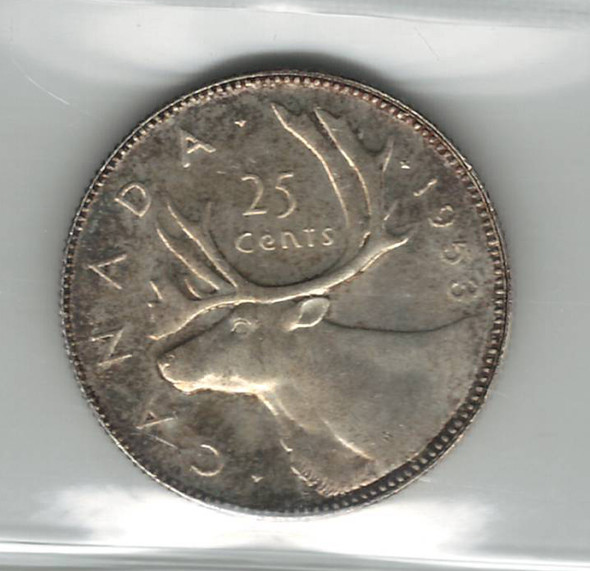 Canada: 1953 25 Cents Large Date ICCS MS64 #3
