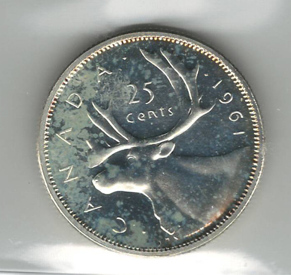 Canada: 1961 25 Cents ICCS PL65 Cameo