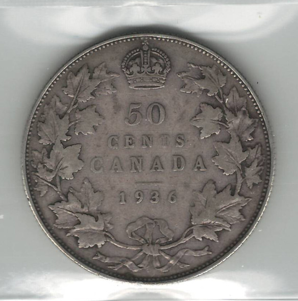 Canada: 1936 50 Cent ICCS VG10 #2