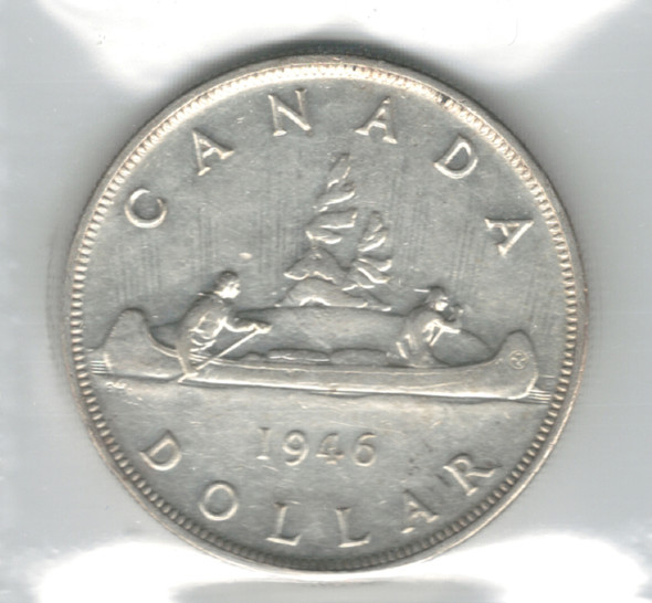 Canada: 1946 $1 Silver Dollar ICCS EF40 #2 Canada: 1946 $1 Silver Dollar ICCS EF40 #2