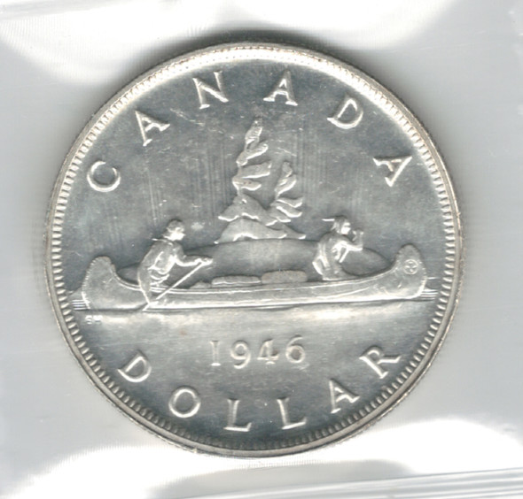 Canada: 1946 $1 Silver Dollar ICCS MS60 #2 Canada: 1946 $1 Silver Dollar ICCS MS60 #2