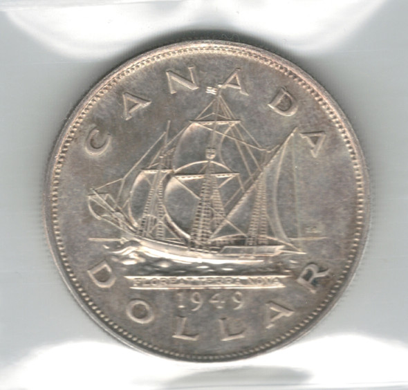 Canada: 1949 $1 Silver Dollar ICCS MS65 #2 Canada: 1949 $1 Silver Dollar ICCS MS65 #2