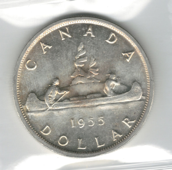 Canada: 1955 $1 Silver Dollar ICCS MS64 #30 Canada: 1955 $1 Silver Dollar ICCS MS64 #30