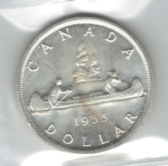 Canada: 1955 $1 Silver Dollar ICCS MS65 #2 Canada: 1955 $1 Silver Dollar ICCS MS65 #2