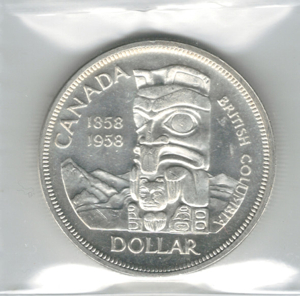 Canada: 1958 $1 Silver Dollar ICCS MS64 Canada: 1958 $1 Silver Dollar ICCS MS64