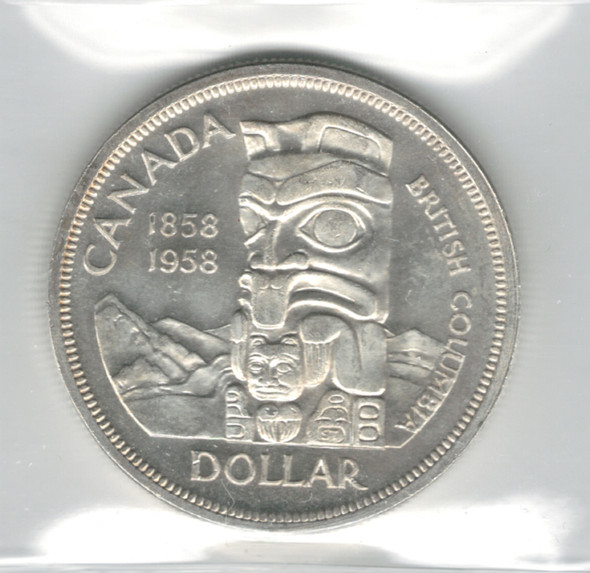 Canada: 1958 $1 Silver Dollar ICCS MS64 #3 Canada: 1958 $1 Silver Dollar ICCS MS64 #3