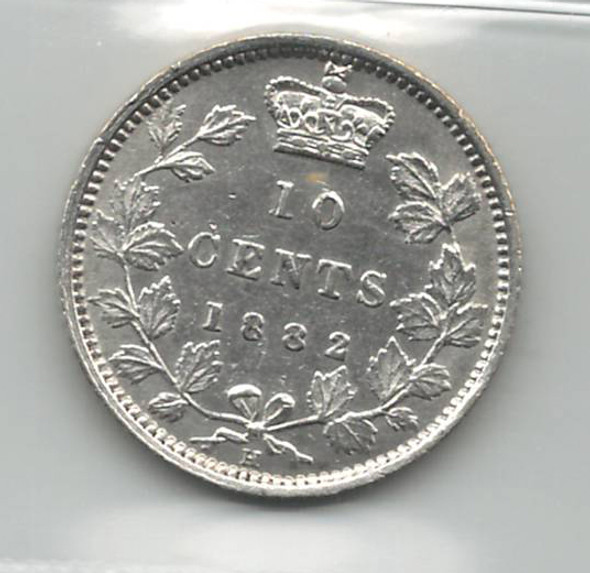 Canada: 1882H 10 Cent ICCS EF45
