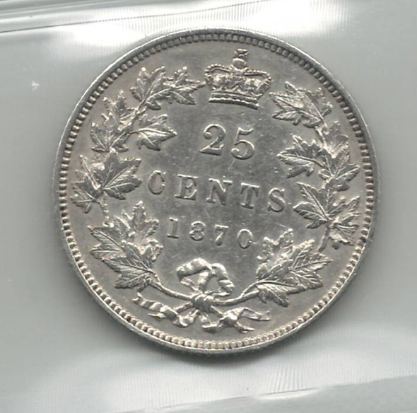 Canada: 1870 25 Cent Obverse 1 ICCS EF45
