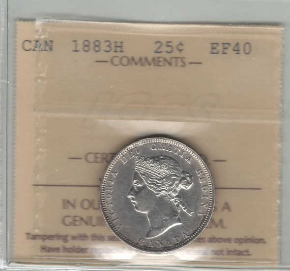 Canada: 1883H 25 Cent ICCS EF40