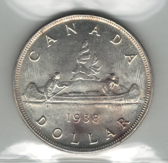 Canada: 1938 $1 Silver Dollar ICCS MS64 Canada: 1938 $1 Silver Dollar ICCS MS64