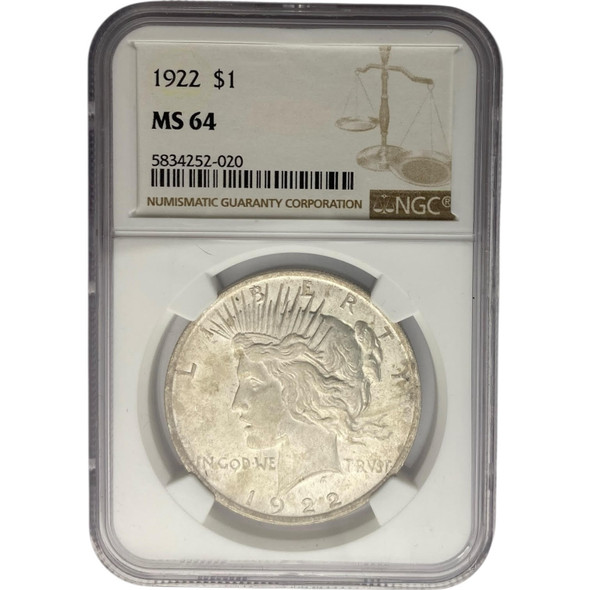United States: 1922 Peace Dollar NGC MS64