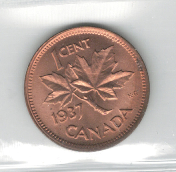 Canada: 1937 1 Cent ICCS MS64 RED