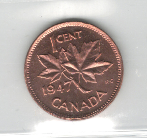 Canada: 1947 1 Cent ICCS MS64 Red Canada: 1947 1 Cent ICCS MS64 Red