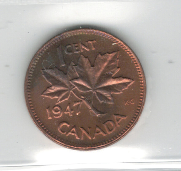 Canada: 1947 1 Cent ICCS MS64 Red #2 Canada: 1947 1 Cent ICCS MS64 Red #2