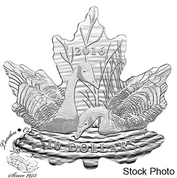 Canada: 2016 $10 Maple Leaf Silhouette Canadian Geese Silver Coin *Scuffed Outer Box*
