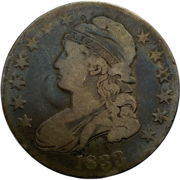 United States: 1833 50 Cent Capped Bust Half Dollar VG8