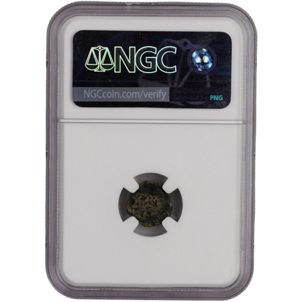 Roman Judaea:  Maccabean Kings 135-37 BC AE Prutah NGC Certified #2