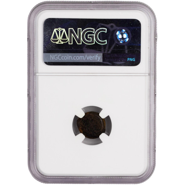Roman Judaea:  Maccabean Kings 135-37 BC AE Prutah NGC Certified #5