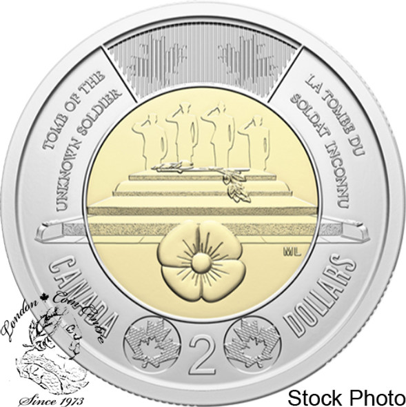 Canada: 2025 $2 Honouring Canada's Unknown Soldier Toonie Non-Coloured BU