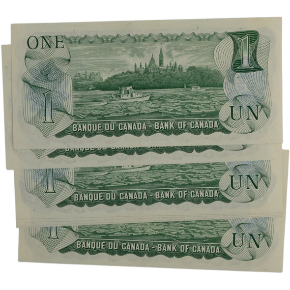 Canada: 1973 $1 Bank Of Canada Banknotes 7 in Sequence GR