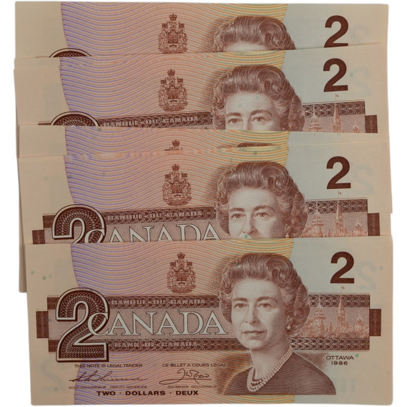 Canada: 1986 $2 Bank Of Canada Banknotes 14 in Sequence EGM