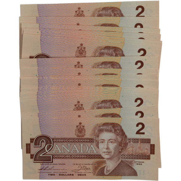 Canada: 1986 $2 Bank Of Canada Banknotes 70 in Sequence EGM