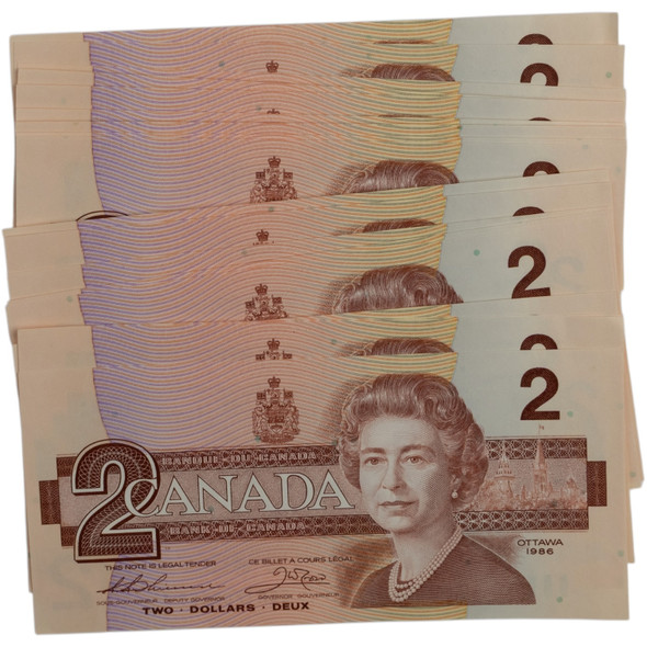 Canada: 1986 $2 Bank Of Canada Banknotes 27 in Sequence EGM