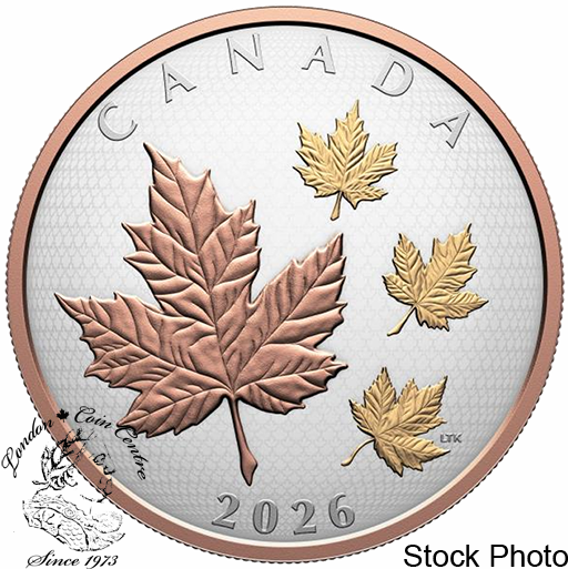 Canada: 2026 $50 Maple Leaves in Motion 5 oz Pure Silver Coin
