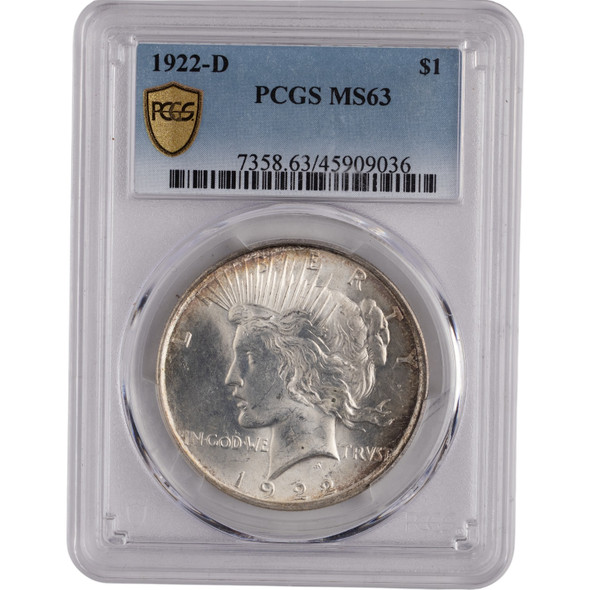 United States: 1922-D Peace Dollar PCGS MS63