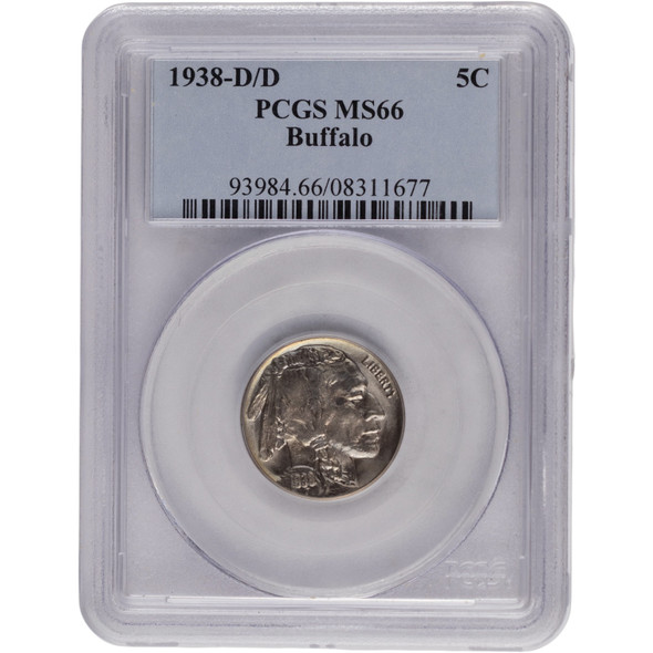 United States: 1938-D/D 5 Cents Buffalo PCGS MS66